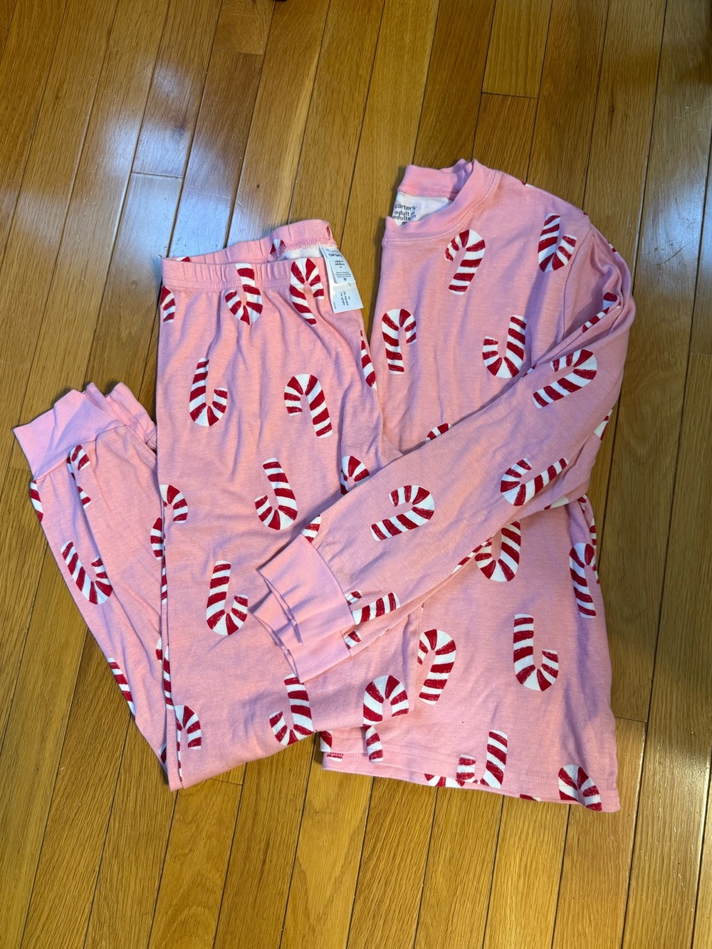 Carter's Pink Candy Cane Print Pajama Set